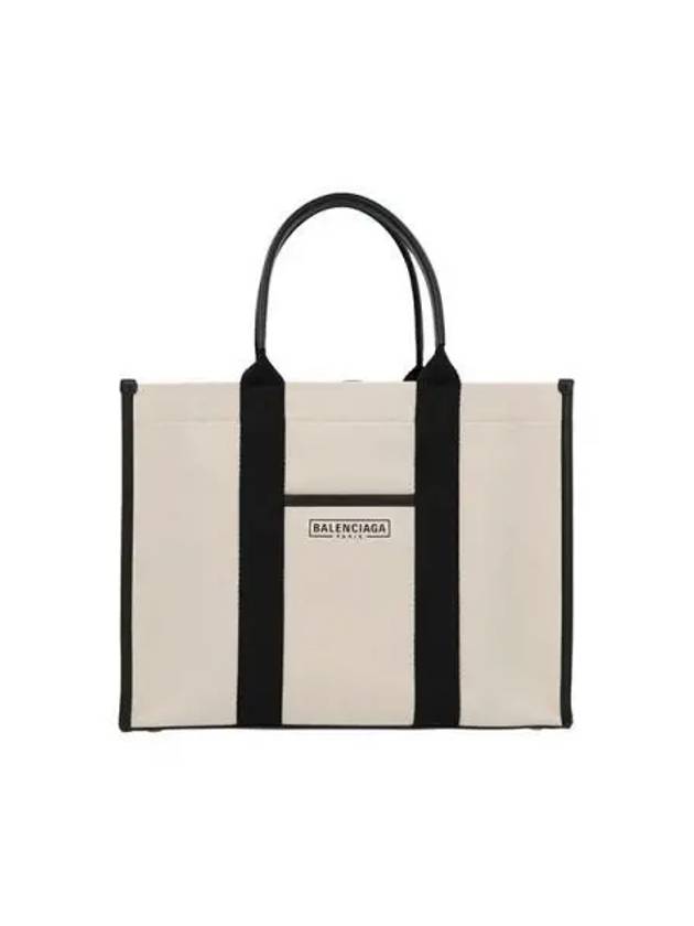 Logo Print Canvas Shopper Tote Bag Natural - BALENCIAGA - BALAAN 2