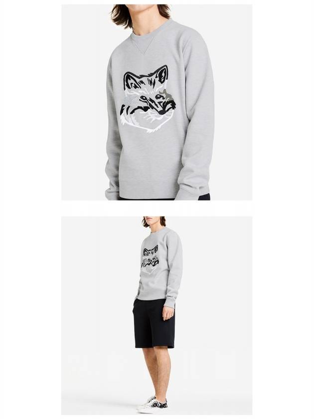 Big Fox Embroidery Round Sweatshirt Gray Melange - MAISON KITSUNE - BALAAN 6