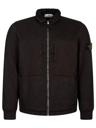 Wappen Patch Cotton Zip Up Jacket Black - STONE ISLAND - BALAAN 2