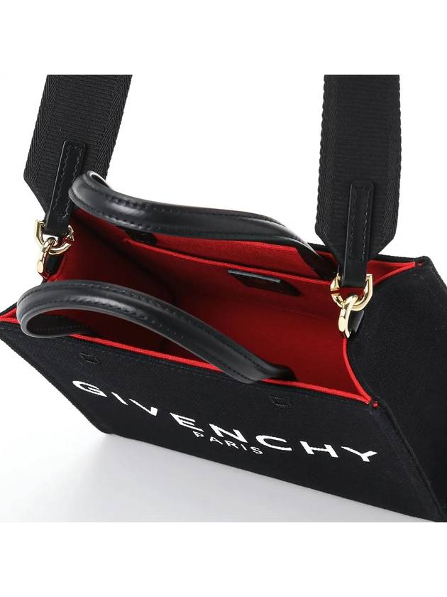 Mini G-Tote Shopping Bag In Canvas Black - GIVENCHY - BALAAN 6