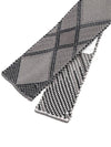 Tartan Jacquard Silk Knit Tie Medium Grey - THOM BROWNE - BALAAN 4