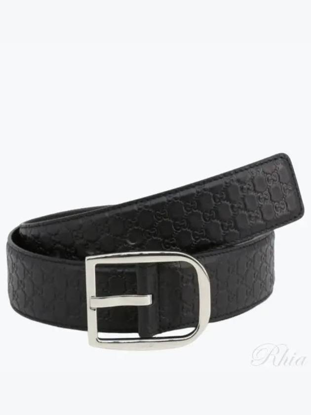 GG Microssima Leather Belt Black - GUCCI - BALAAN 2