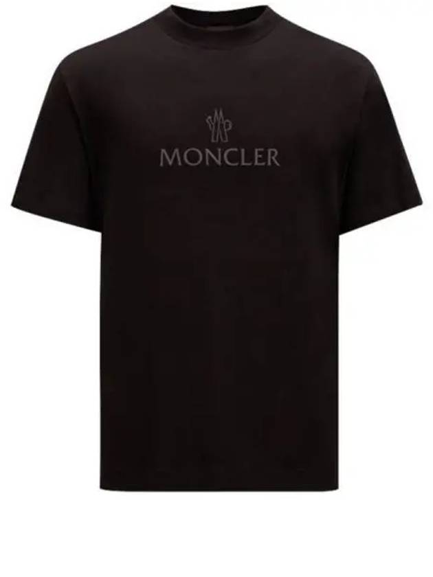 8C00009 829H8 999 Logo Round Short Sleeve T shirt Black Men s TJ 270689 - MONCLER - BALAAN 1