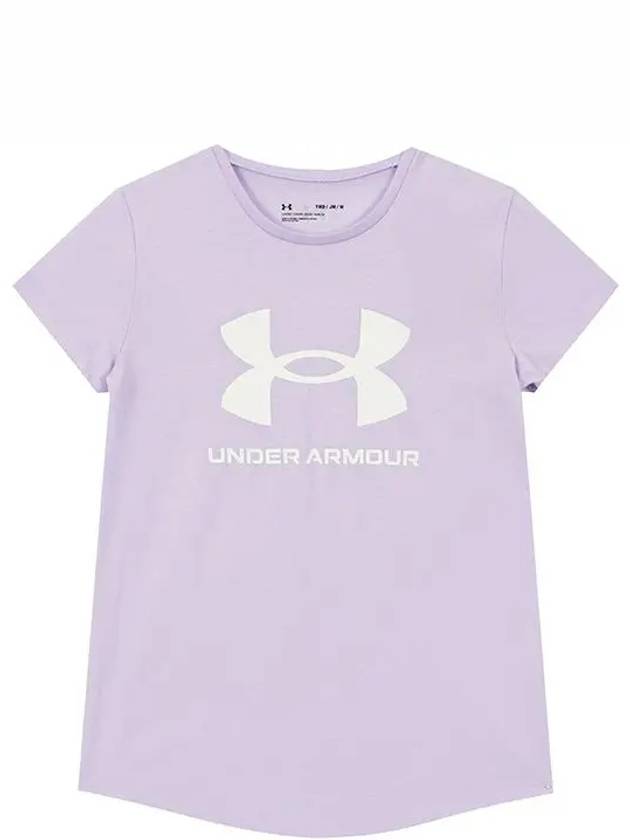 Logo Cotton Short Sleeve T-Shirt Purple - UNDER ARMOUR - BALAAN 3