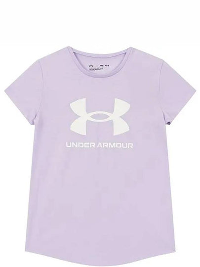 Logo Cotton Short Sleeve T-Shirt Purple - UNDER ARMOUR - BALAAN 2