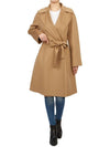 Totem Belt Virgin Wool Single Coat Camel - MAX MARA - BALAAN 5