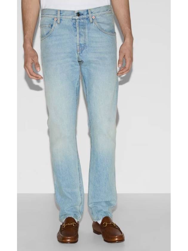 Horsebits Cotton Jeans Blue - GUCCI - BALAAN 4