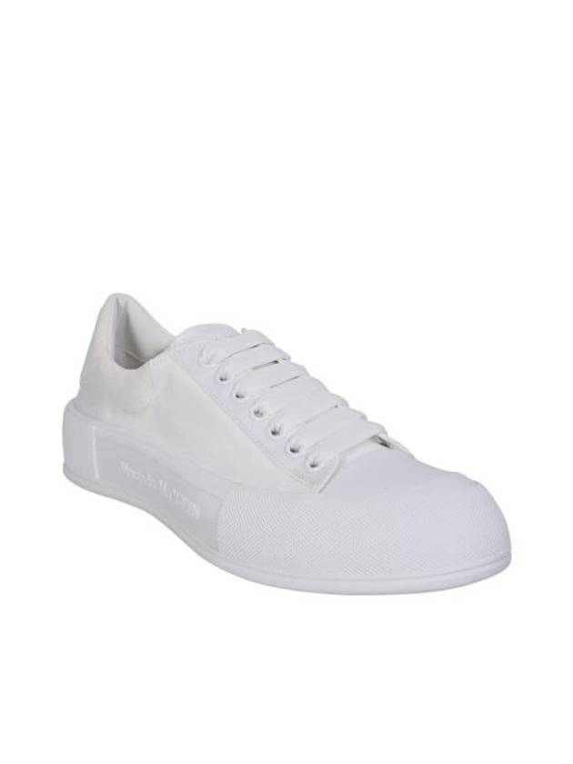 Deck Lace-up Plimsoll Low-top Sneakers White - ALEXANDER MCQUEEN - BALAAN 3