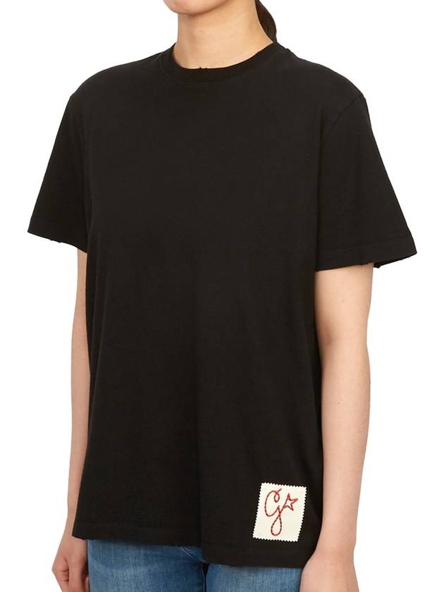 G Logo Patch Short Sleeve T-Shirt Black - GOLDEN GOOSE - BALAAN 3