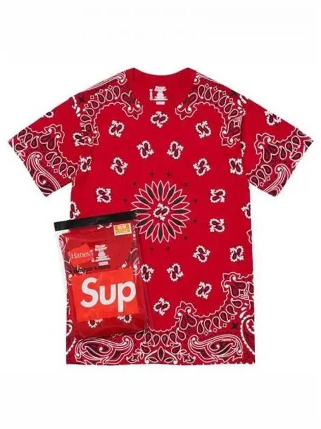 FW22A60 RD Harness Bandana Tagless 2 Pack Short Sleeve T Shirt Red TSH 270008 - SUPREME - BALAAN 1