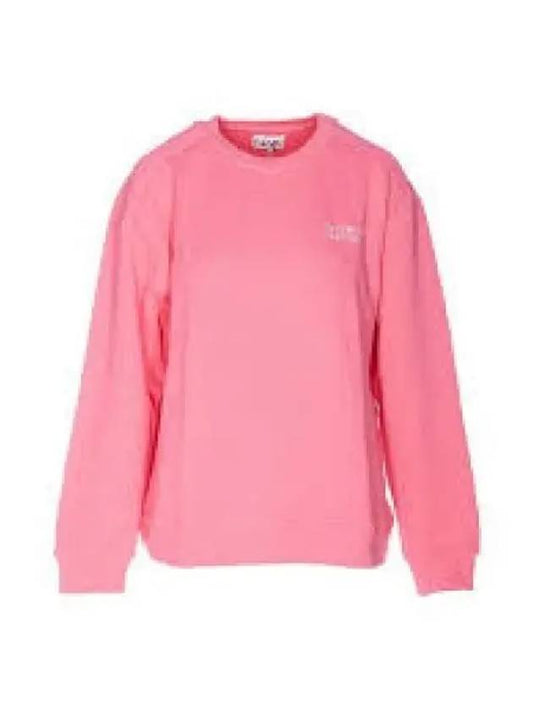 Women's Logo Print Cotton Sweatshirt Pink - GANNI - BALAAN 2