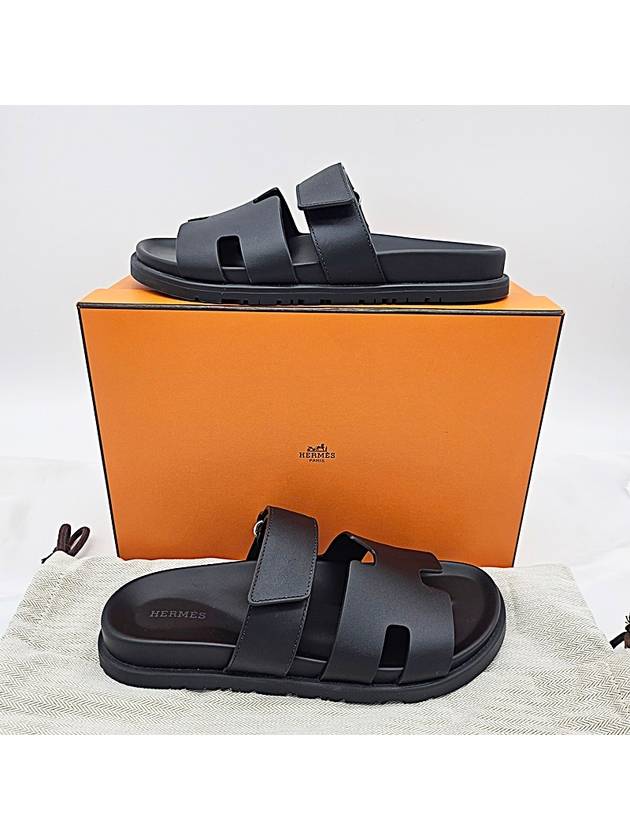 Chypre Sandals Calfskin Black 39 5 H222000ZH - HERMES - BALAAN 4