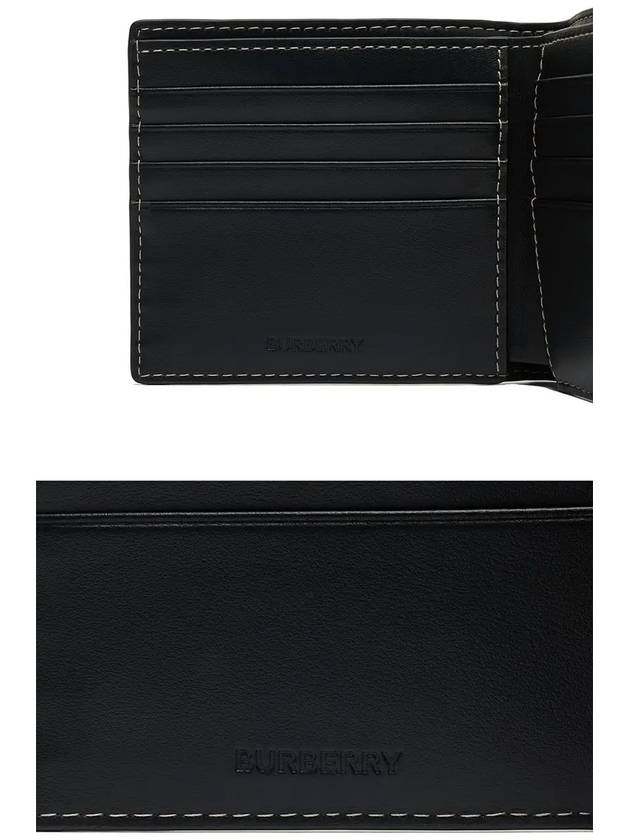 Check Leather International Bifold Wallet Dark Birch Brown - BURBERRY - BALAAN 4