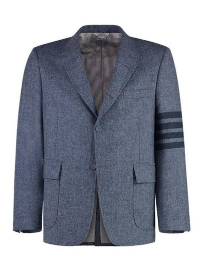 Donegal Tweed 4 Bar Single Breasted Blazer Jacket Light Blue - THOM BROWNE - BALAAN 2