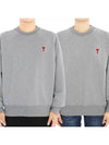 Small Heart Logo Sweatshirt Grey - AMI - BALAAN 2