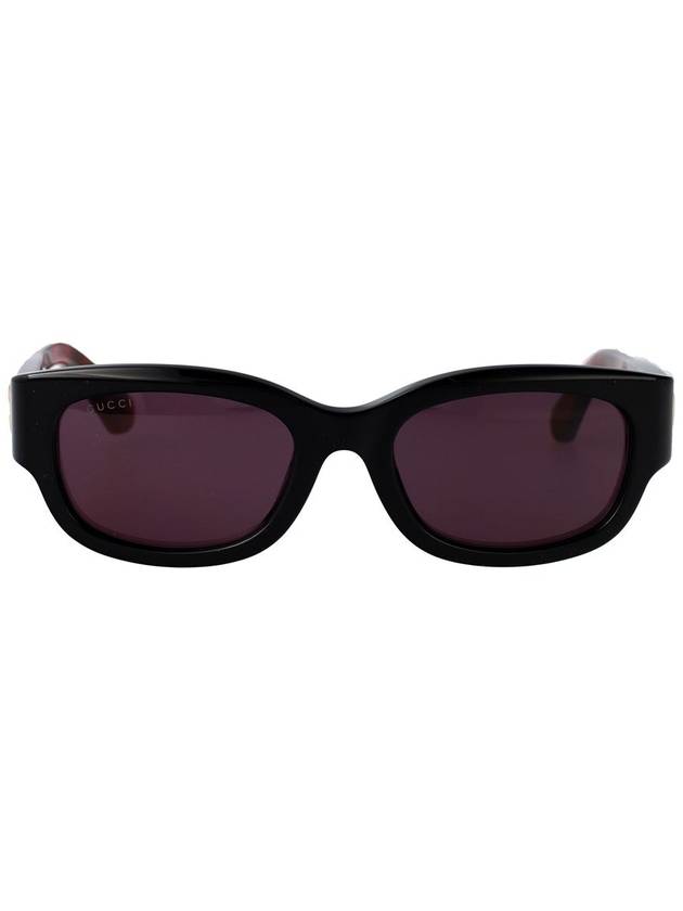 Eyewear Shiny Side Logo Sunglasses Black Violet - GUCCI - BALAAN 2