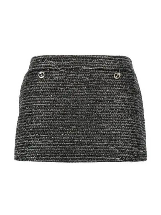 800174 ZAQ9N 1138 Striped Tweed Mini Skirt - GUCCI - BALAAN 1