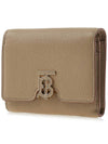 TB Grainy Leather Half Wallet Oat Beige - BURBERRY - BALAAN 3