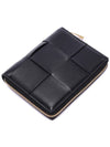 Intrecciato Zip Around Bi-Fold Wallet lack - BOTTEGA VENETA - BALAAN.