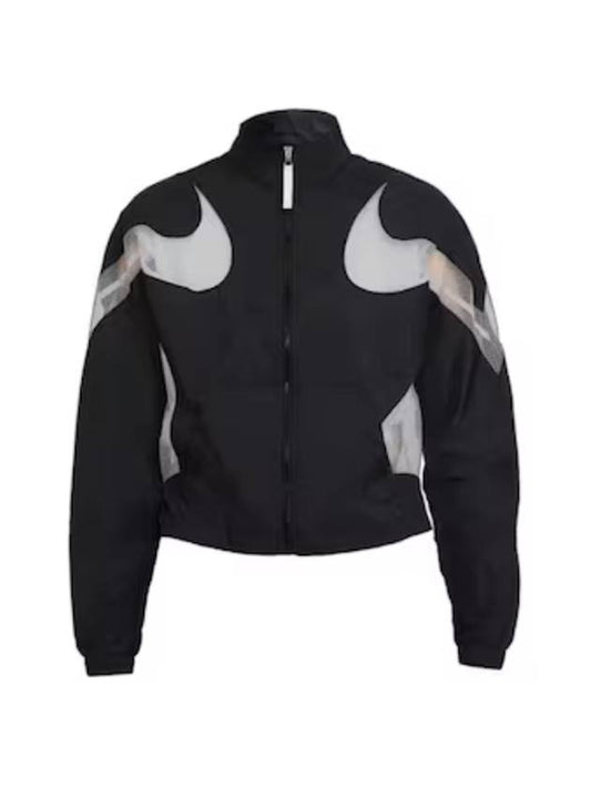 Women's Swoosh Woven Jacket Black - NIKE - BALAAN.