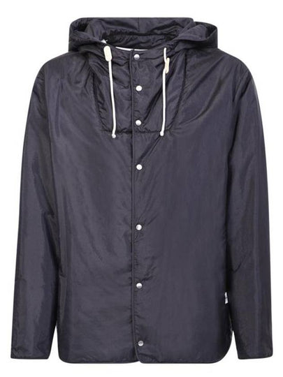 Press-Stud Fastened Hooded Jacket Navy - JIL SANDER - BALAAN 2