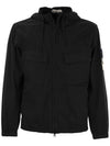 Cotton Twill Stretch Hooded Jacket Black - STONE ISLAND - BALAAN 2