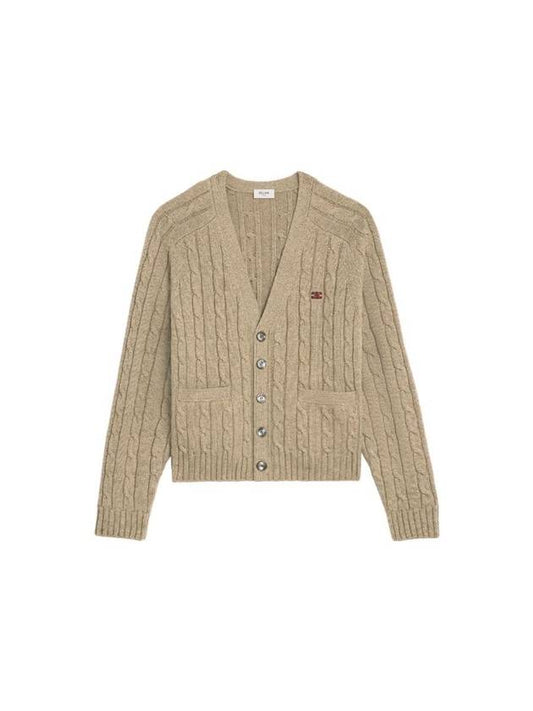 cable knit triompe cardigan cashmere light taupe - CELINE - BALAAN 1