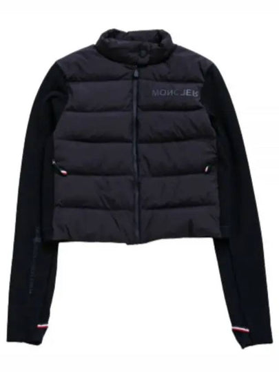 Grenoble Contrast Detail Logo Cardigan Black - MONCLER - BALAAN 2