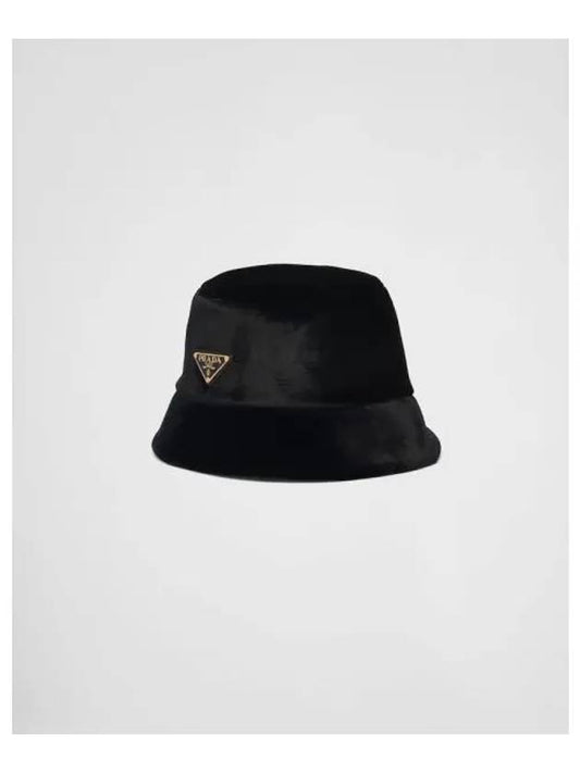 Velvet Bucket Hat Black - PRADA - BALAAN 2