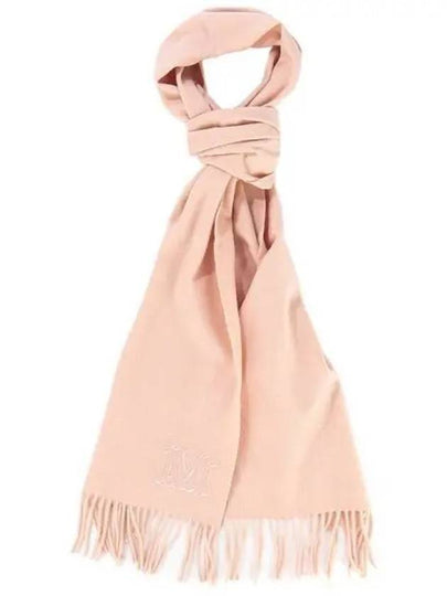 Wsdahlia Embroid M Logo Fringe Cashmere Muffler Pink - MAX MARA - BALAAN 2