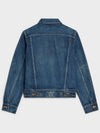 Trucker Cotton Denim Jacket Navy - CELINE - BALAAN 3