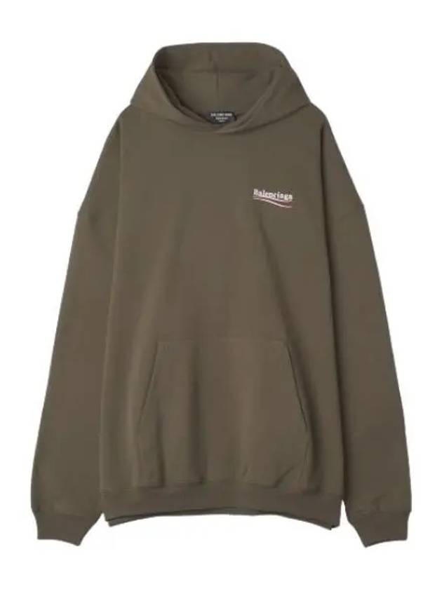 Men's Political Campaign Large Fit Hoodie Khaki - BALENCIAGA - BALAAN 2