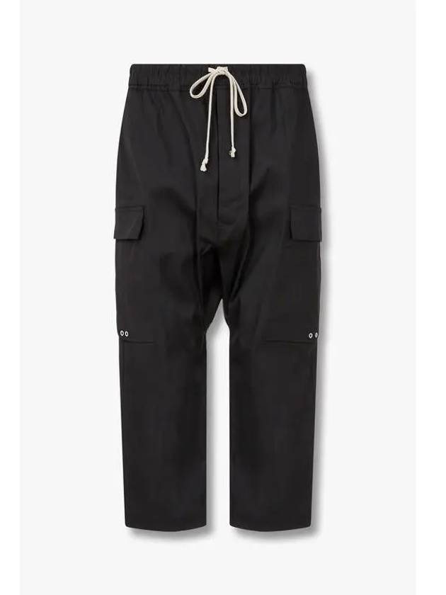 MEN Drawstring Cropped Cargo Pants Black - RICK OWENS - BALAAN 1