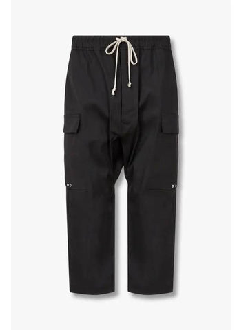 MEN Drawstring Cropped Cargo Pants Black - RICK OWENS - BALAAN 1