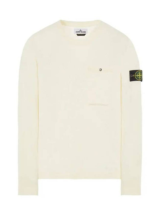 Wappen Patch Low Pocket Knit Top Ivory - STONE ISLAND - BALAAN 2