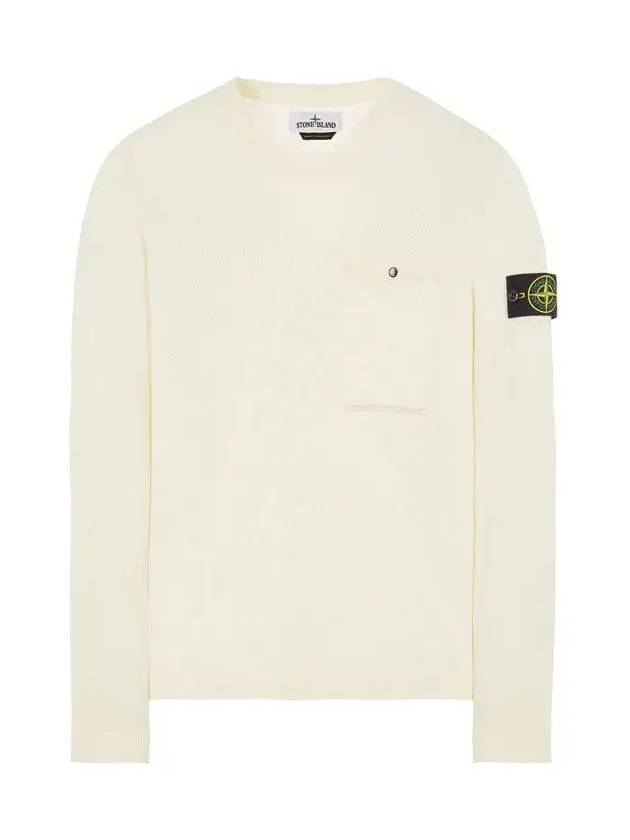 Wappen Patch Low Pocket Knit Top Ivory - STONE ISLAND - BALAAN 3