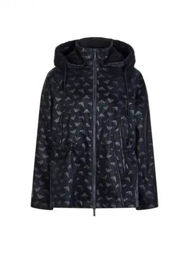 Women s Eagle Pattern Detachable Hooded Jacket Black 271444 - EMPORIO ARMANI - BALAAN 1