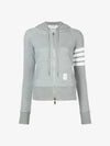 Engineered 4-Bar Stripe Loopback Jersey Knit Zip Up Hoodie Light Grey - THOM BROWNE - BALAAN 3