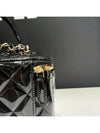 Top handle vanity bag patent black gold plated - CHANEL - BALAAN 7