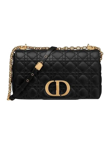 Caro Supple Cannage Calfskin Large Cross Bag Black - DIOR - BALAAN 1