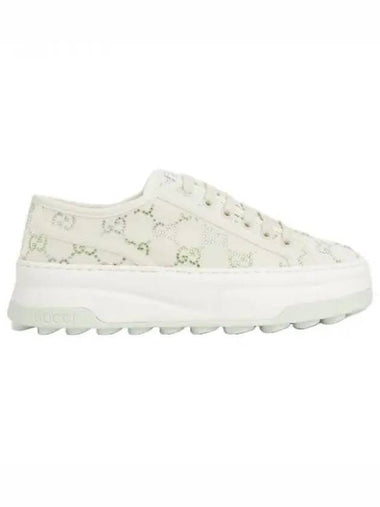 Tennis 1977 GG Crystal Canvas Low Top Sneakers Ivory - GUCCI - BALAAN 1