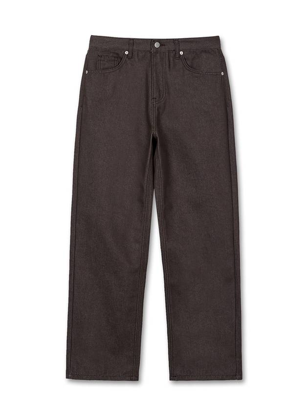 Semi-wide raw denim pants BROWN - WEST GRAND BOULEVARD - BALAAN 1