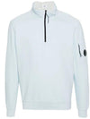 Light Fleece Half Zip-Up Sweatshirt Blue - CP COMPANY - BALAAN 1