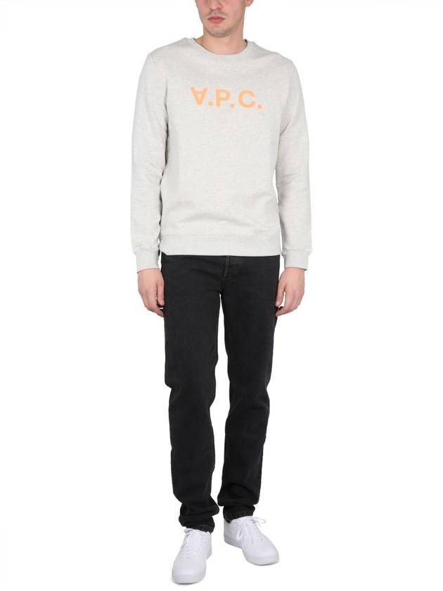 Men's VPC Color Logo Crew Neck Sweatshirt Grey - A.P.C. - BALAAN 3