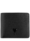 Heart Logo Half Wallet Black - AMI - BALAAN 2