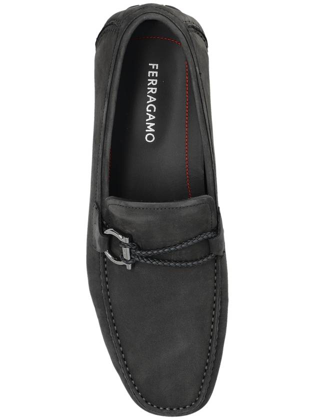 FERRAGAMO Suede Loafers Front, Men's, Grey - SALVATORE FERRAGAMO - BALAAN 6