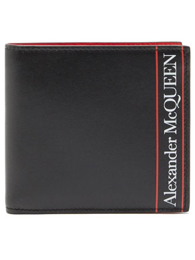 Men's Logo Printed Leather Half Wallet Black - ALEXANDER MCQUEEN - BALAAN 2