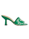 GG Logo Trefoil Leather Mule Heel Green - GUCCI - BALAAN 1