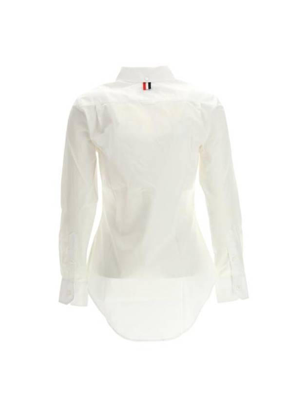 Women's Hidden Three Stripes Oxford Classic Shirt White - THOM BROWNE - BALAAN 3