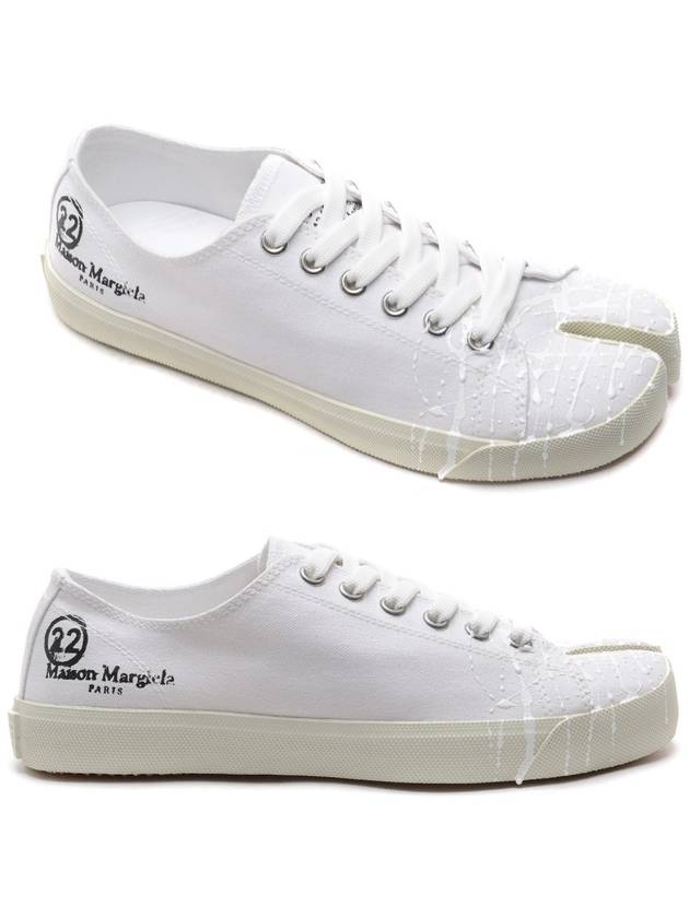 Men's Painted Tabi Stitch Tabi Low Top Sneakers White - MAISON MARGIELA - BALAAN 2